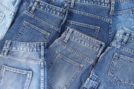 Fashionable denim jeans for teenagers, texture 
backgroundの写真素材