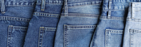 Fashionable denim jeans for teenagers, texture 
backgroundの写真素材