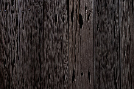 Texture Old processed wood floor for a vintage loft style homeの写真素材