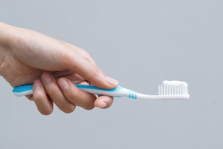 New toothbrush and toothpaste with  cleaning teethの写真素材