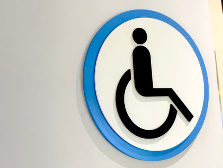 Disabled toilets are located in the park.の写真素材