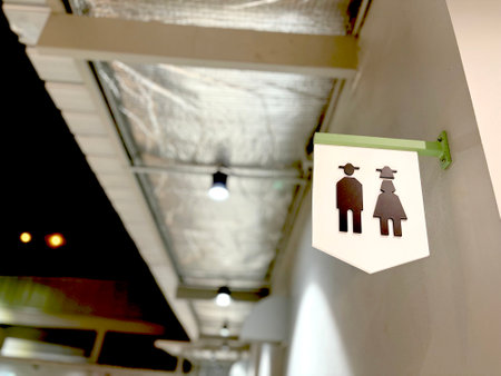 Male and female restroom signsの写真素材