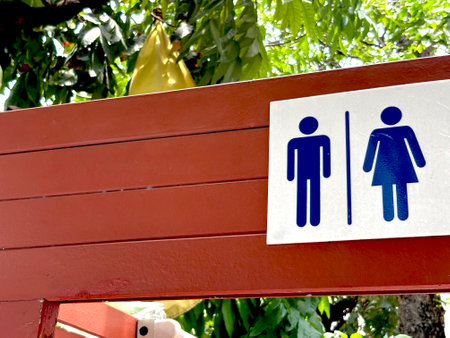 Male and female restroom signsの写真素材