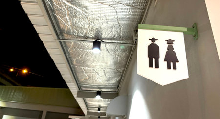 Male and female restroom signsの写真素材