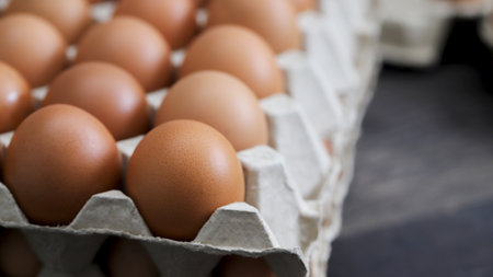 Fresh eggs from organic farms every morningの写真素材