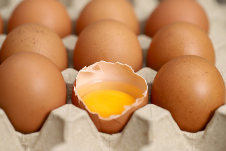 Eggs are the best protein and are inexpensive and readily availableの写真素材