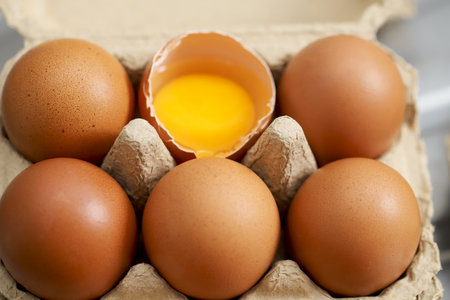 Eggs are the best protein and are inexpensive and readily availableの写真素材