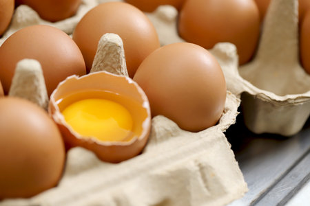 Fresh eggs from organic farms every morningの写真素材