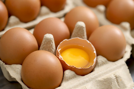 Fresh eggs from organic farms every morningの写真素材