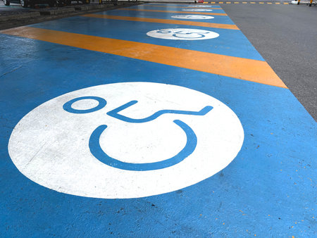 Disabled parking at shopping mallsの写真素材