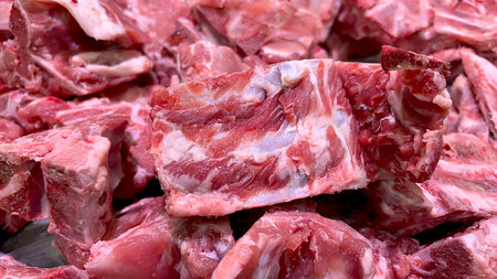 Red pork bones ready for boiling soupの写真素材