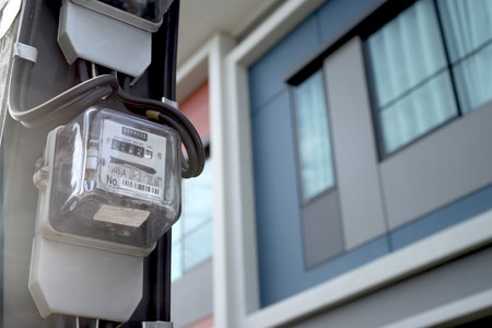 Energy-saving residential electricity metersの写真素材