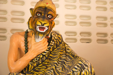 statue hermit with tiger maskの写真素材