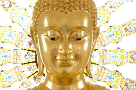 gold statue image of buddhaの写真素材