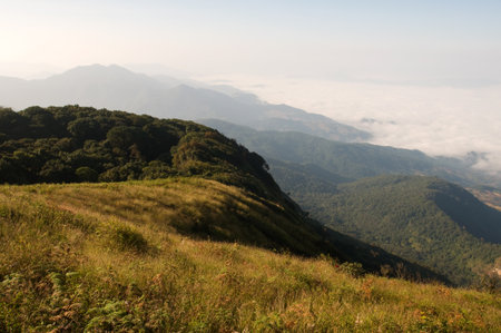 beautiful viewpoint at Doi Inthanon National Park Chiang Mai province Thailandの写真素材