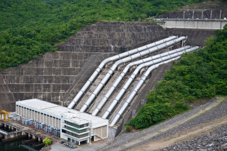 Srinakarin dam at Kanchanaburi province Thailandの写真素材