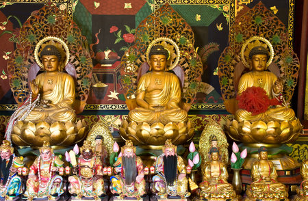 Chinese god statue at Wat Panan Choeng Ayutthaya province Thailandの写真素材