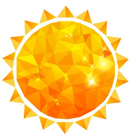 Polygonal sun background のイラスト素材