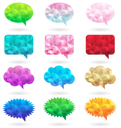 Colorful polygonal Message Box setのイラスト素材