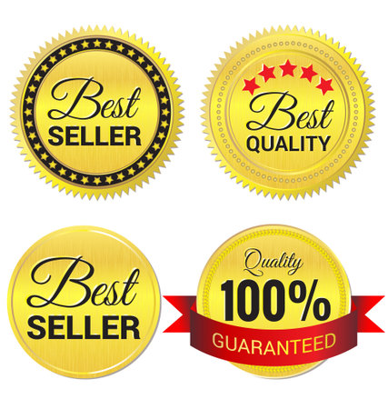 Best Seller ,Best Quality and Quality guaranteed gold のイラスト素材