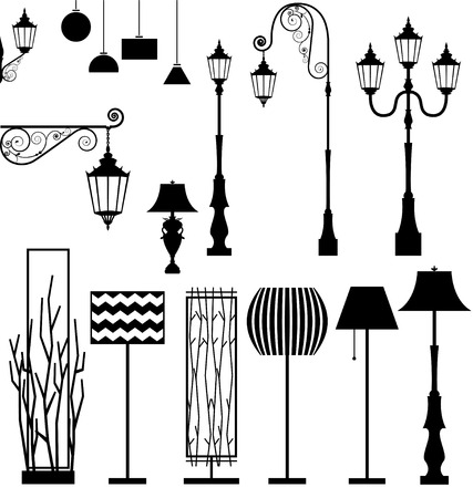 Vintage and modern  lamp setのイラスト素材