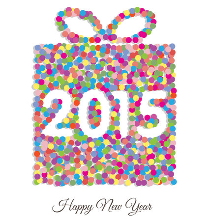 Happy new year 2015 gift cardのイラスト素材