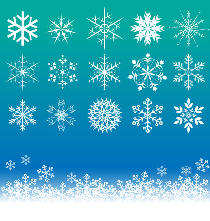 Snowflakes set vector for Christmasのイラスト素材