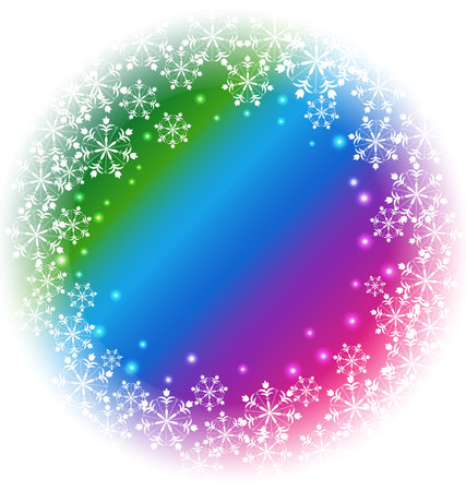 Abstract Snowflakes on colorful backgroundのイラスト素材