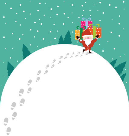 Abstract Christmas with Santa Claus and gift vectorのイラスト素材