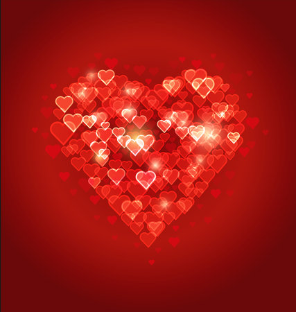 Beautiful abstract heart Bokeh background vectorのイラスト素材