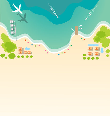 Paradise tropical beach background for summer conceptのイラスト素材