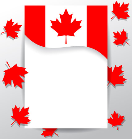 Design elements  flag for celebrate the national day of Canadaのイラスト素材