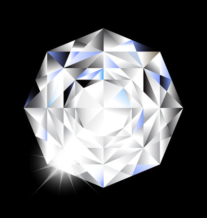 Diamond with sparkle light on White backgroundのイラスト素材