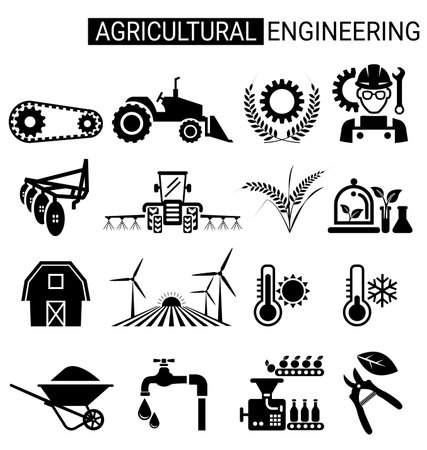 Set of agricultural engineering icon design for agriculture Industrialのイラスト素材