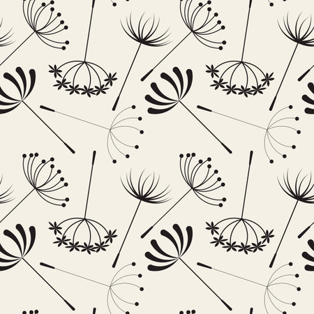 Abstract Dandelions seamless patterns for spring seasonのイラスト素材