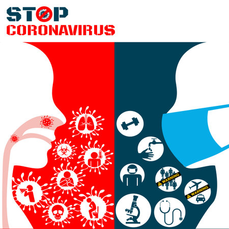 Icon of Covid 19 virus Coronavirus and respiratory pathogensのイラスト素材