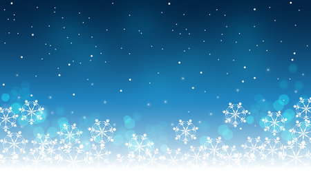 Snowflakes on Blue background for Christmas and Happy New Year celebration partyのイラスト素材