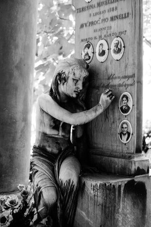 A view of the cemetery "Certosa" of Bolognaのeditorial素材
