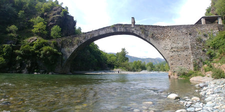 Devil bridge in torinese italyの素材
