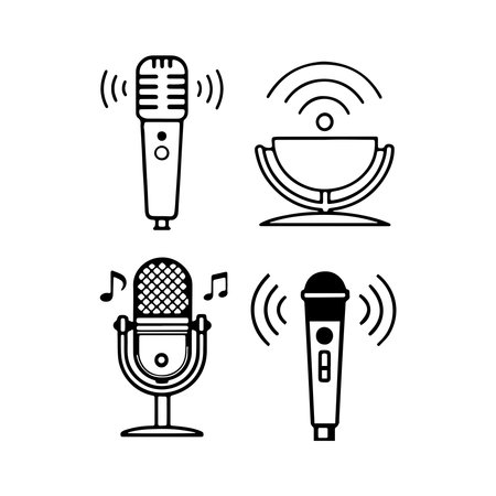 Microphone icon set. Mic icon vector. Microphone icon vectorのイラスト素材
