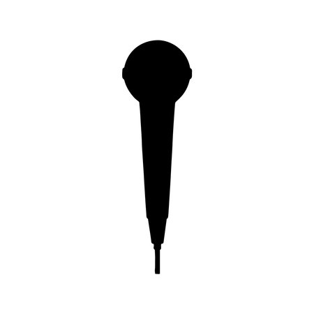 microphone icon over white background, silhouette style concept, vector illustrationのイラスト素材