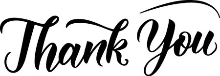 Thank you handwritten lettering on white background. Vector Illustration.のイラスト素材