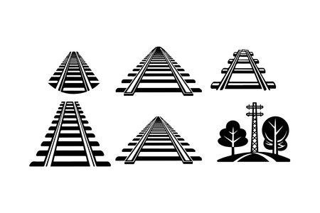 Railway icon set. Vector illustration isolated on a white background.のイラスト素材