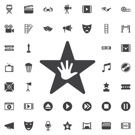 Walk of Fame star icon on the white background. Set of cinema iconsのイラスト素材