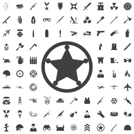 Sheriff star icon. Set of weapon iconsのイラスト素材