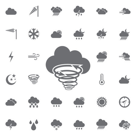 Storm cloudy icon. Set of Weather web icons. Vector illustration.のイラスト素材