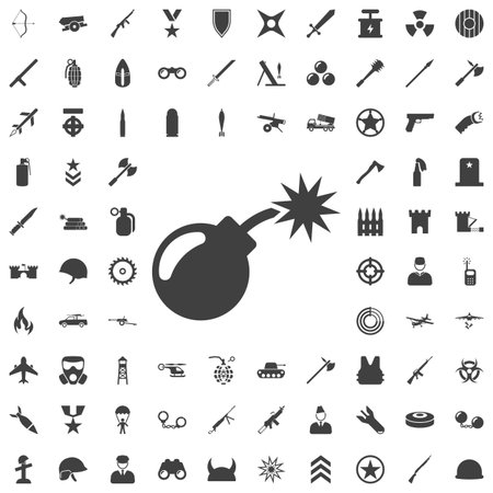 Bomb icon. Set of weapon iconsのイラスト素材