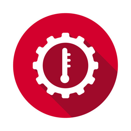 Motor temperature dashboard flat iconのイラスト素材