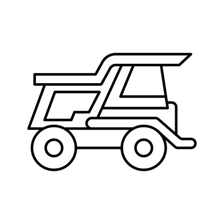 Dump truck, toy icon. Simple line, outline vector elements of child for ui and ux, website or mobile application on white backgroundのイラスト素材