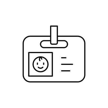 ID card, baby icon. Simple line, outline vector elements of child for ui and ux, website or mobile application on white backgroundのイラスト素材